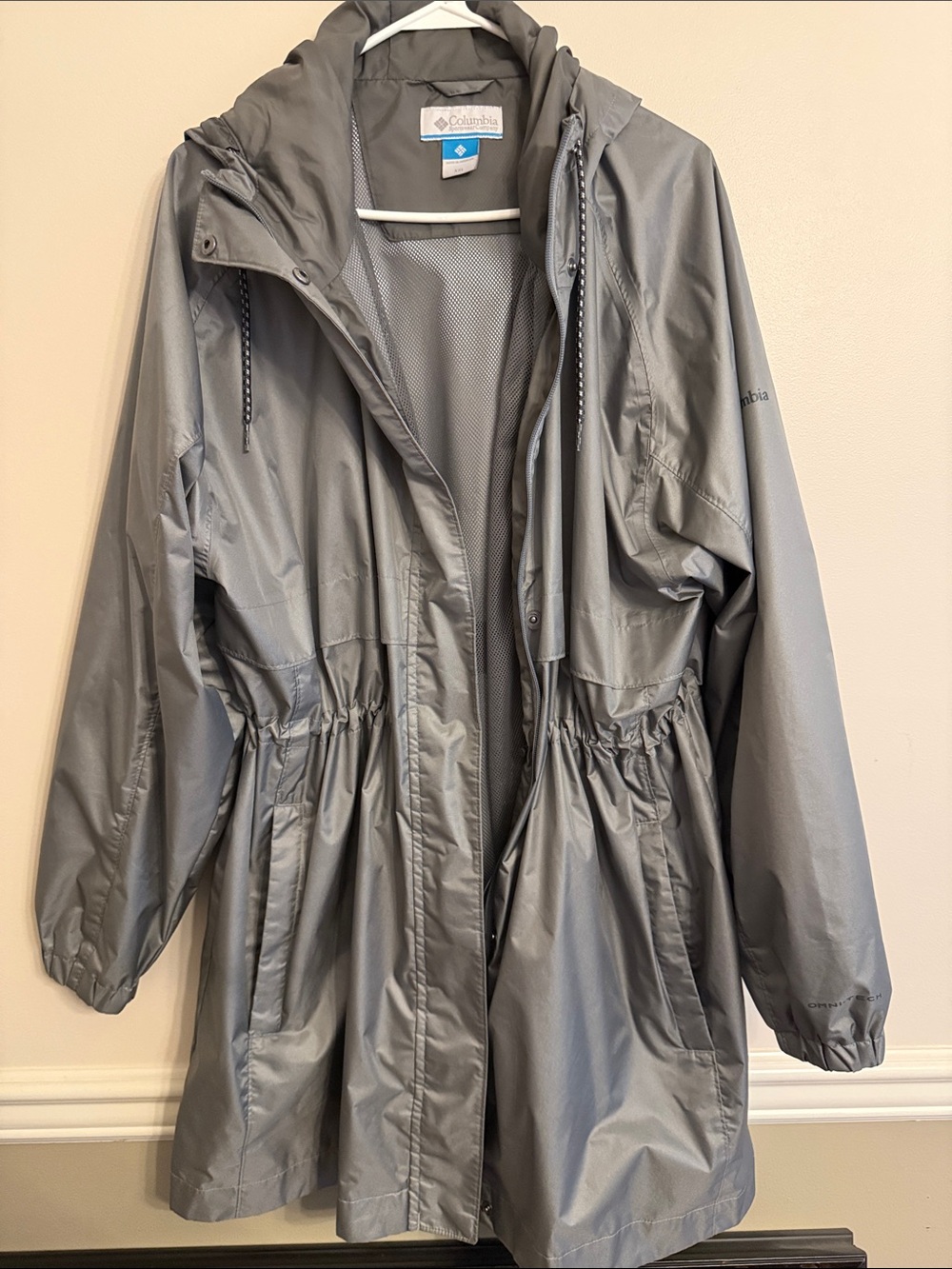 Columbia Women's Light Gray Waterproof Trench Coat